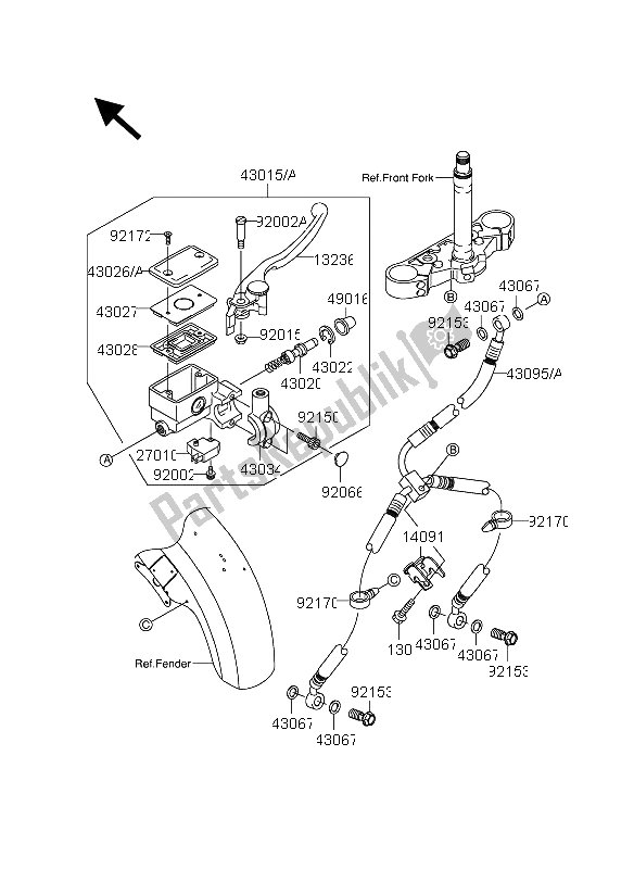 Tutte le parti per il Pompa Freno Anteriore del Suzuki VZ 1600 Marauder 2005