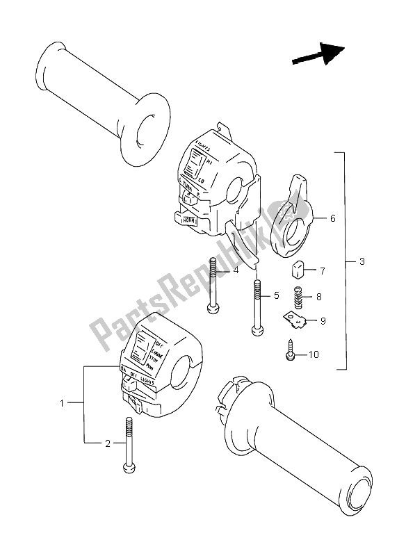 Todas las partes para Interruptor De La Manija de Suzuki GSX 600F 1996