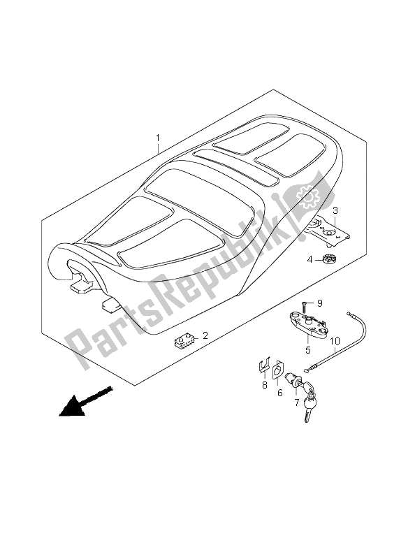 Todas as partes de Assento do Suzuki GSX 1400 2002