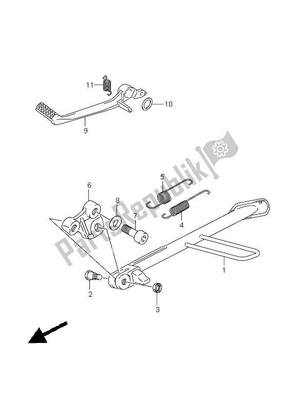 All parts for the Stand of the Suzuki SV 650 SA 2010