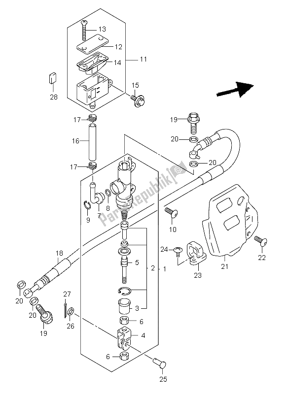 Wszystkie części do Tylny Cylinder G?ówny Suzuki DR Z 400E 2005