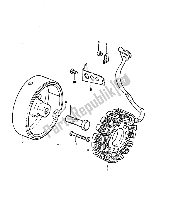 Tutte le parti per il Generatore del Suzuki GS 850G 1986