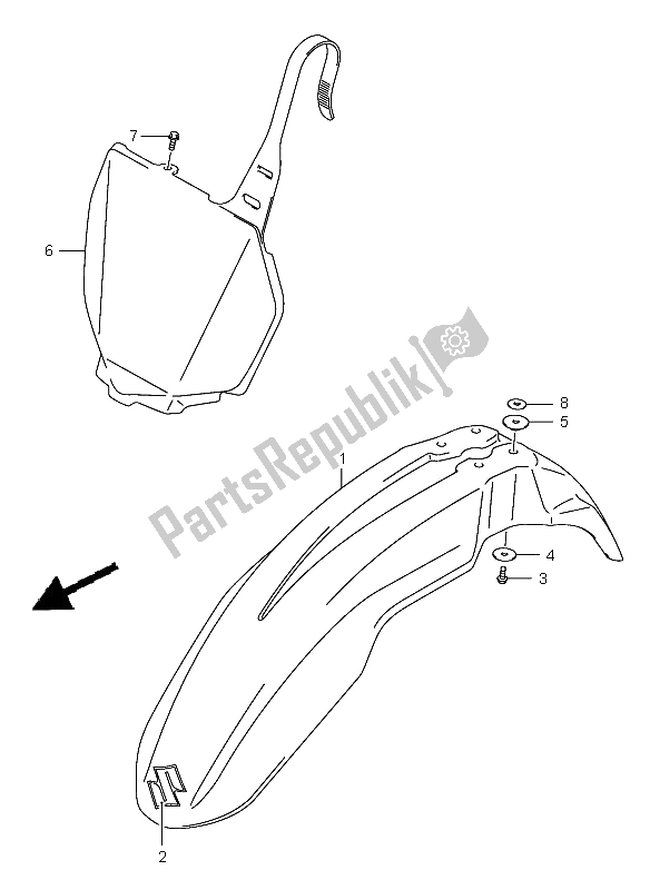 Toutes les pièces pour le Garde-boue Avant du Suzuki RM Z 450 2005