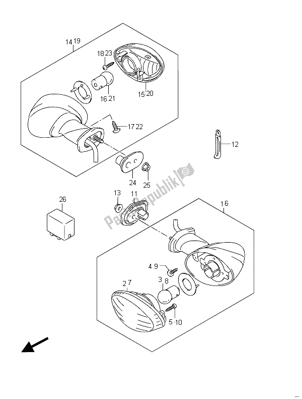 Tutte le parti per il Indicatore Di Direzione (gsf650s) del Suzuki GSF 650 Sasa Bandit 2011