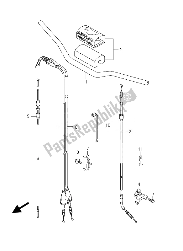 All parts for the Handlebar of the Suzuki RM Z 250 2010