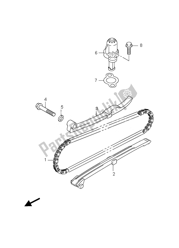 All parts for the Cam Chain of the Suzuki LT Z 90 4T Quadsport 2010