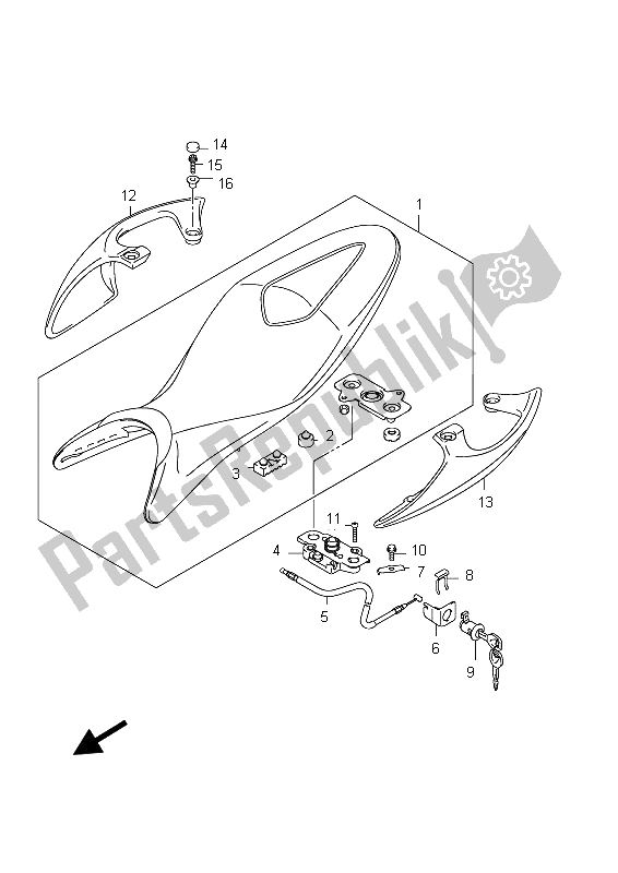 Todas las partes para Asiento de Suzuki SFV 650A Gladius 2012