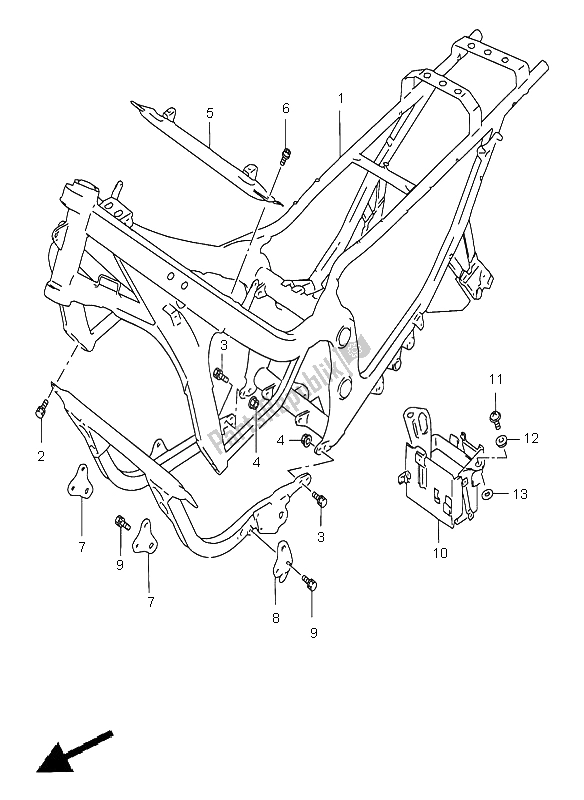 Tutte le parti per il Telaio del Suzuki GSX 750F 1997