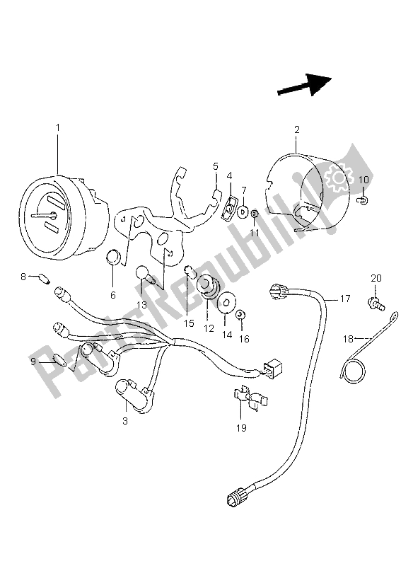 All parts for the Speedometer of the Suzuki GZ 125 Marauder 1999