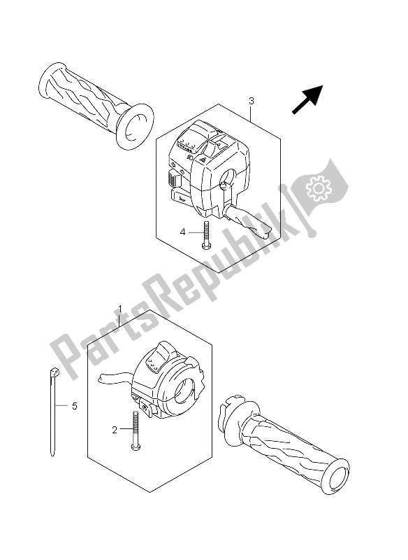 All parts for the Handle Switch of the Suzuki DL 650A V Strom 2012