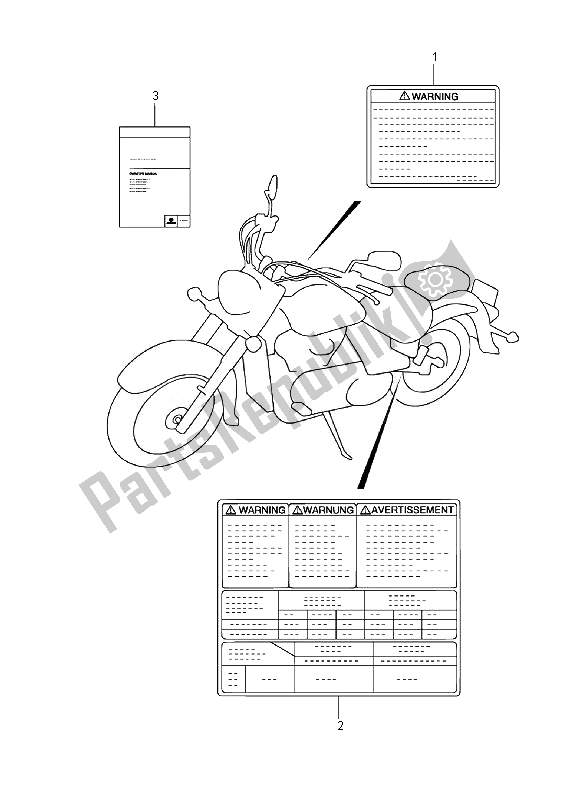 All parts for the Label (vl800 E19) of the Suzuki VL 800 CT Intruder 2014