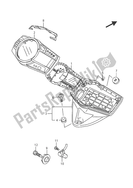 All parts for the Speedometer (gsx-r1000uf) of the Suzuki GSX R 1000A 2016