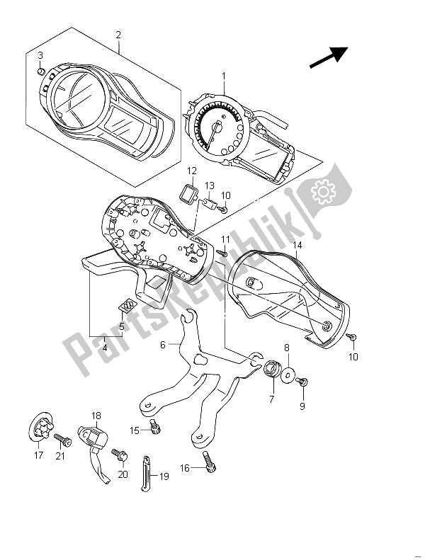 All parts for the Speedometer (gsf650) of the Suzuki GSF 650 Sasa Bandit 2011