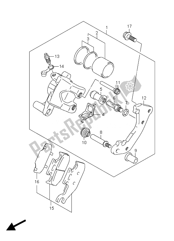 Wszystkie części do Zacisk Przedni Suzuki LT A 450X Kingquad 4X4 2007