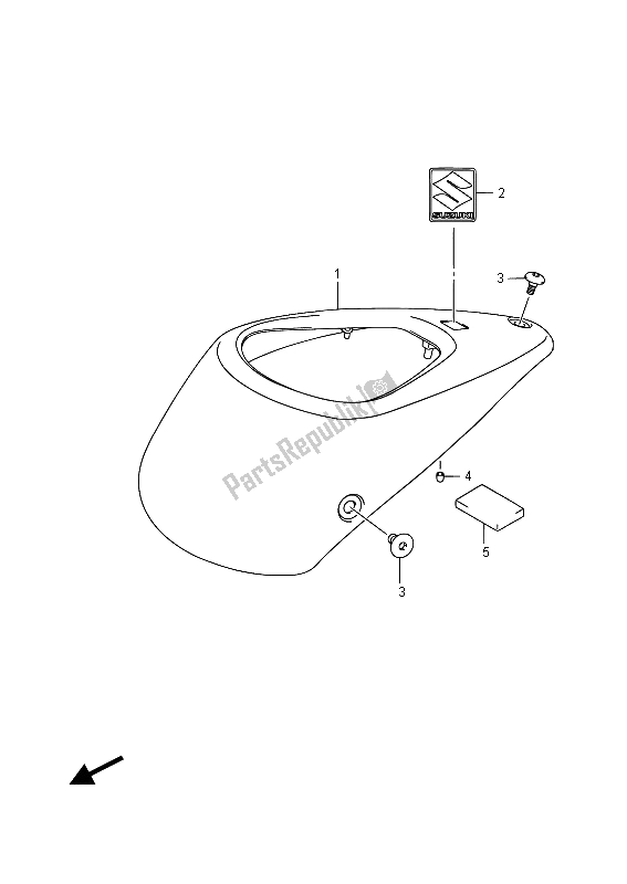 Tutte le parti per il Coperchio Anteriore Del Serbatoio Del Carburante del Suzuki VL 1500 BT Intruder 2015