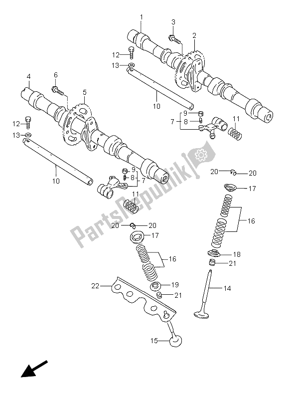 Tutte le parti per il Albero A Camme E Valvola del Suzuki GSX 600F 2005