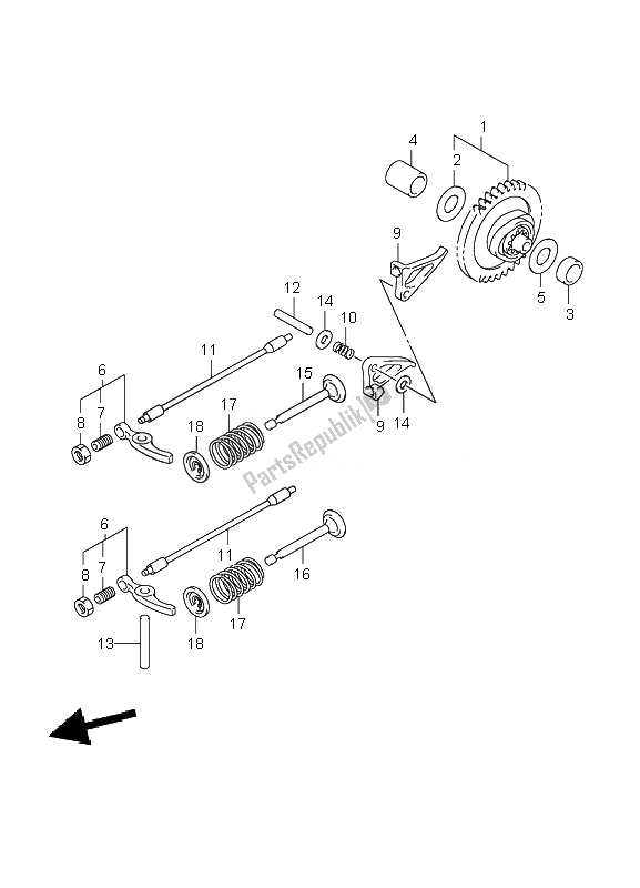 All parts for the Camshaft & Valve of the Suzuki LT Z 50 4T Quadsport 2010