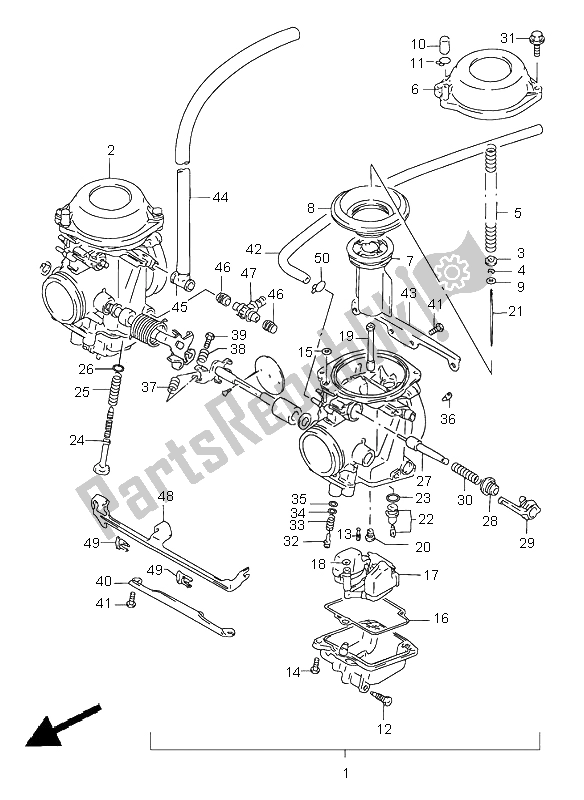 Alle onderdelen voor de Carburator van de Suzuki GS 500E 1998
