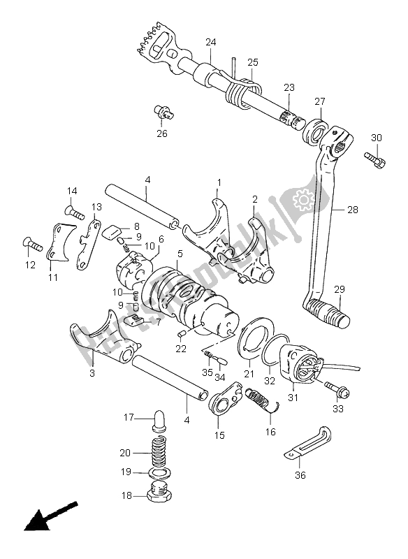 Tutte le parti per il Cambio Di Marcia del Suzuki GN 250E 1996