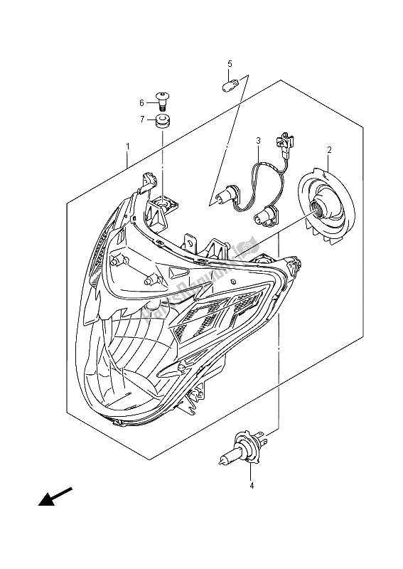Alle onderdelen voor de Koplamp van de Suzuki GSR 750A 2015