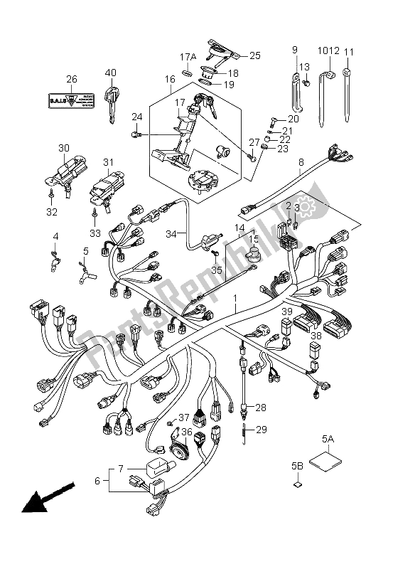 All parts for the Wiring Harness (gsx1300bk-uf) of the Suzuki GSX 1300 BKA B King 2009