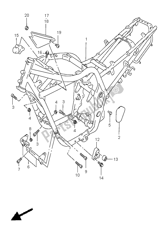 Toutes les pièces pour le Cadre du Suzuki GSF 1200 NS Bandit 1996