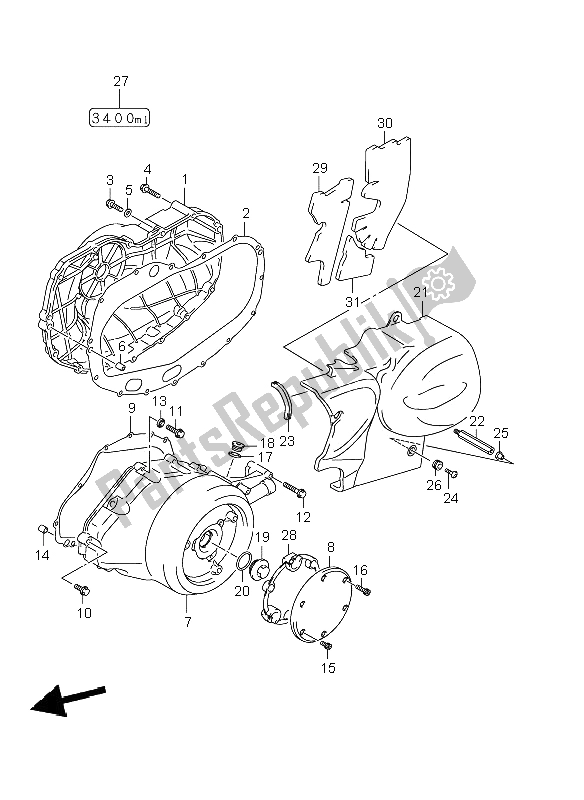 Tutte le parti per il Coperchio Del Carter del Suzuki VZR 1800 Rnzr2 M Intruder 2009