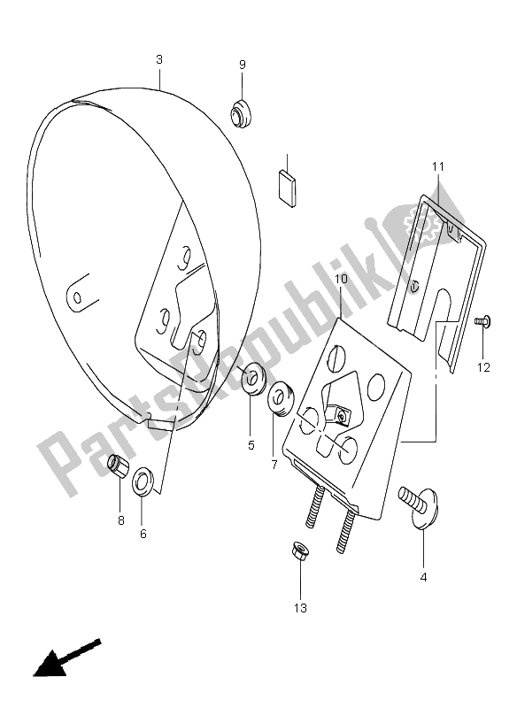 Wszystkie części do Obudowa Reflektora Suzuki VZ 800 Marauder 2001