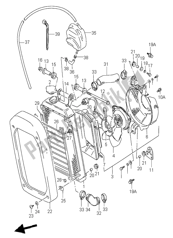 Alle onderdelen voor de Radiator van de Suzuki VS 800 Intruder 1997