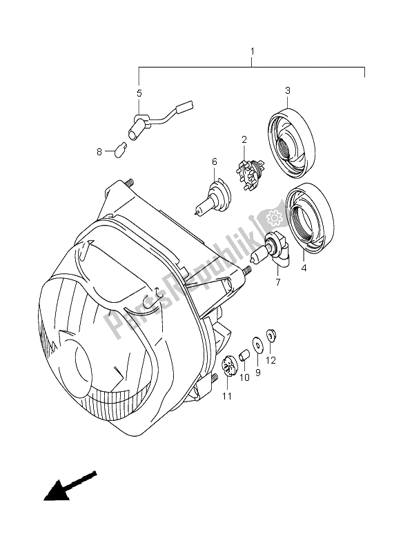 Tutte le parti per il Proiettore (e2-e24) del Suzuki XF 650 Freewind 2001