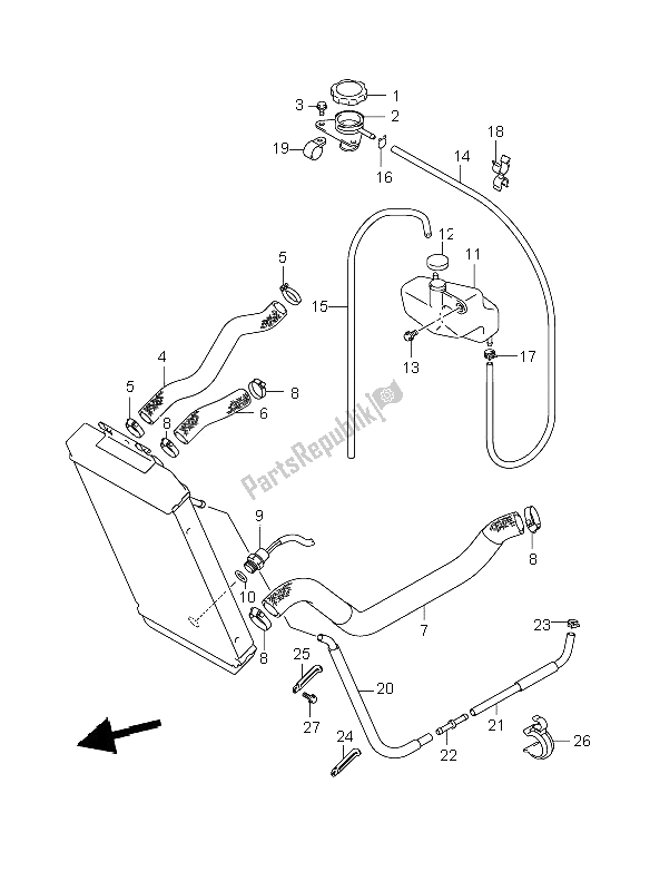 Tutte le parti per il Tubo Del Radiatore del Suzuki VL 800C Volusia 2008