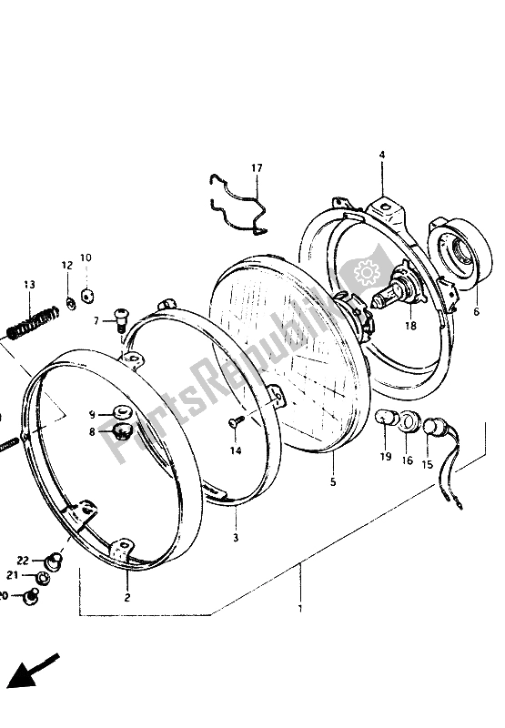 Tutte le parti per il Faro del Suzuki GS 1100G 1986