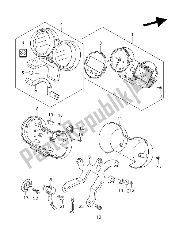 Toutes les pièces pour le Compteur De Vitesse (gsf1250a) du Suzuki GSF 1250 Nassa Bandit 2009