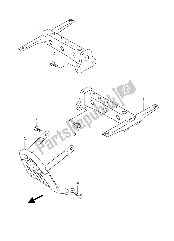 All parts for the Footrest of the Suzuki LT Z 90 4T Quadsport 2008