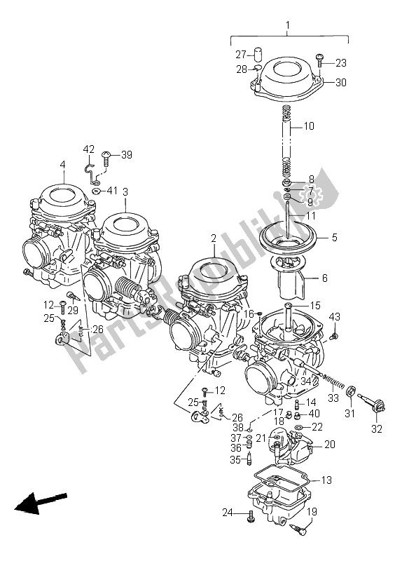 Todas las partes para Carburador de Suzuki GSX 750F 1995