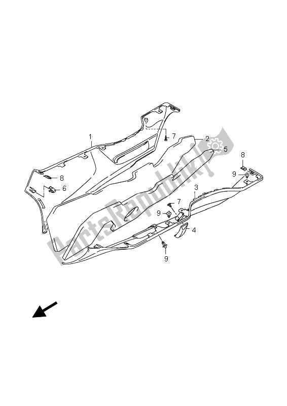 Toutes les pièces pour le Bouclier Latéral De Jambe du Suzuki AN 650A Burgman Executive 2007