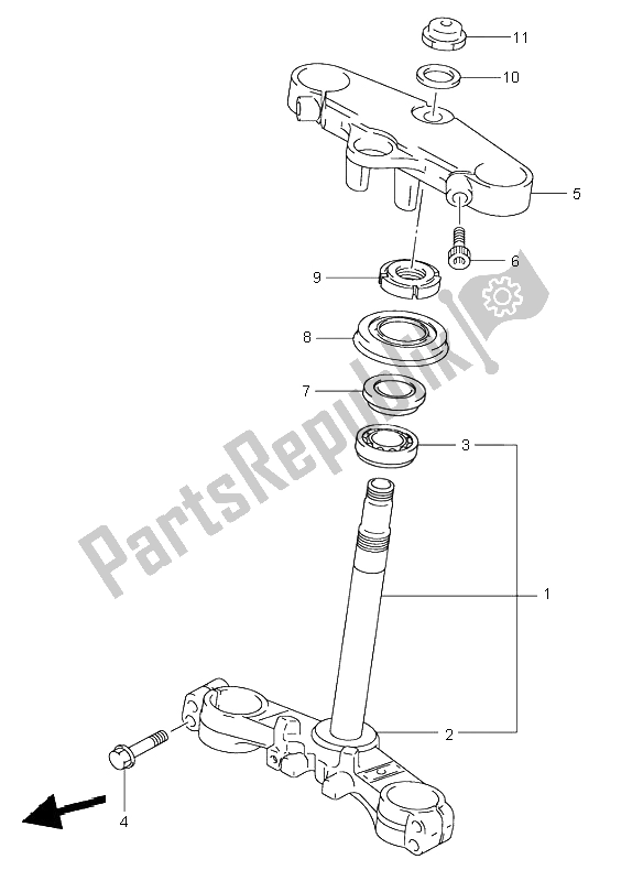 All parts for the Steering Stem (sv650s-su) of the Suzuki SV 650 NS 1999