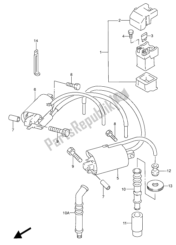 Todas as partes de Elétrico do Suzuki RF 600 RU 1994