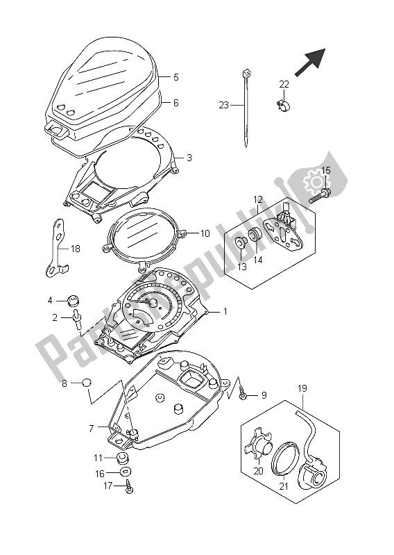 Tutte le parti per il Tachimetro (vl800 E2) del Suzuki C 800 VL Intruder 2011