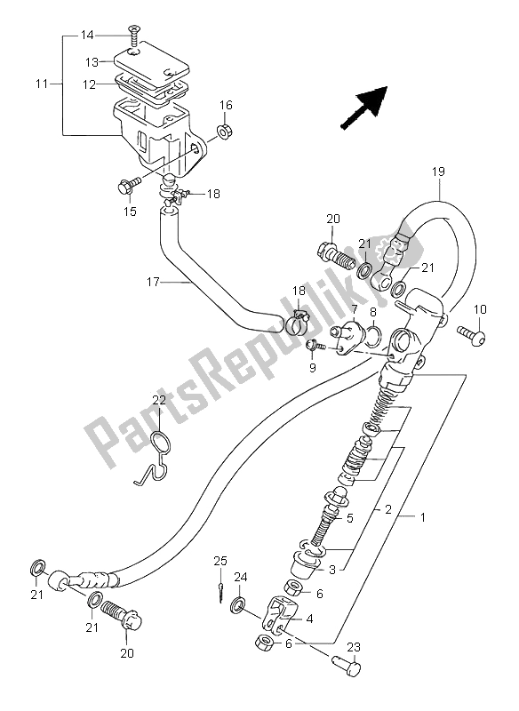 Tutte le parti per il Pompa Freno Posteriore del Suzuki GS 500E 1995