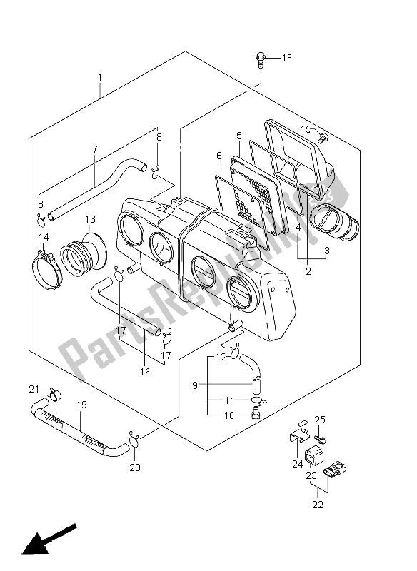 All parts for the Air Cleaner of the Suzuki GSF 1250A Bandit 2011