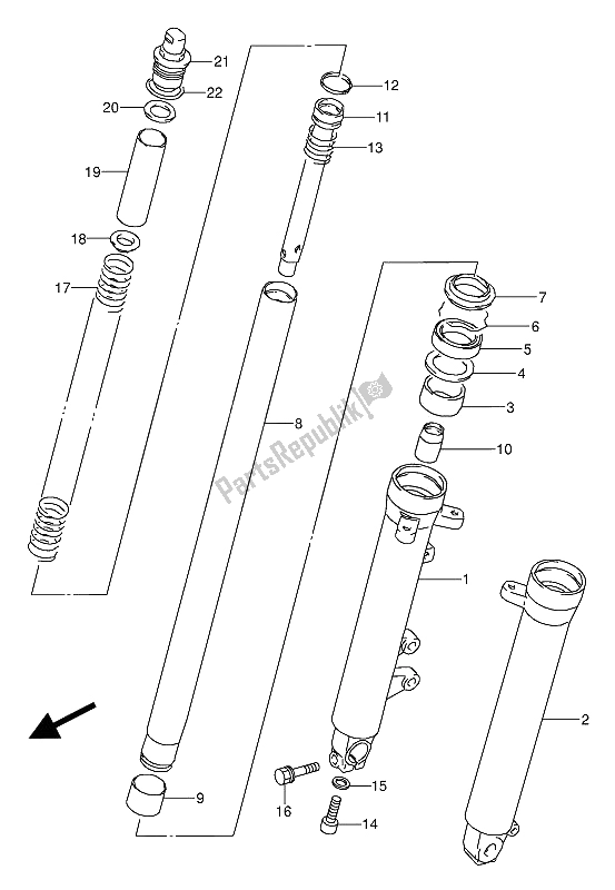 Toutes les pièces pour le Amortisseur Avant du Suzuki GS 500 EU 1992