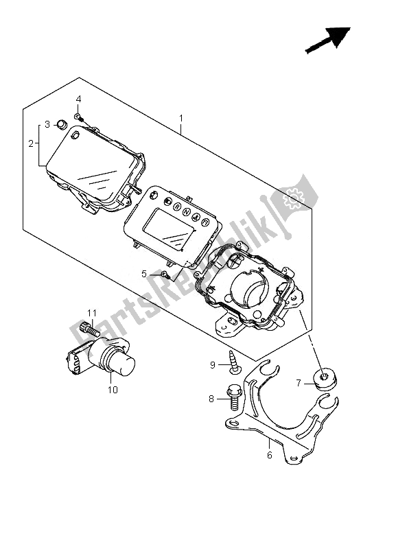Alle onderdelen voor de Snelheidsmeter van de Suzuki LT A 400F Kingquad ASI 4X4 2010