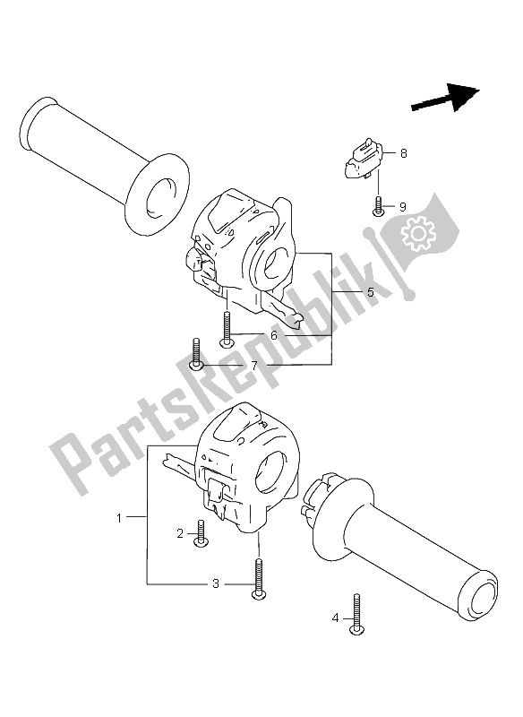 All parts for the Handle Switch of the Suzuki GSX 750 1999