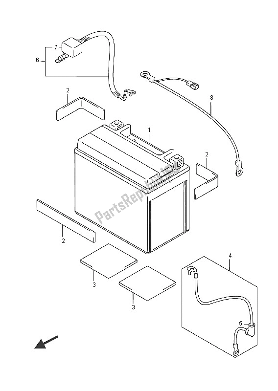 All parts for the Battery of the Suzuki VZ 800 Intruder 2016