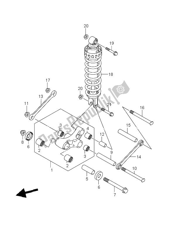 Toutes les pièces pour le Levier De Coussin Arrière du Suzuki GSR 600 2006