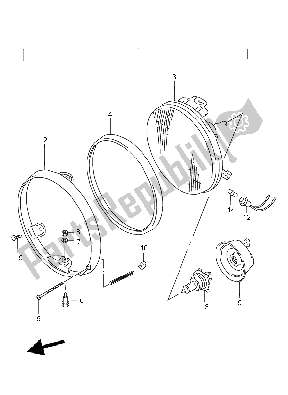 Tutte le parti per il Faro del Suzuki GSX 750 2000