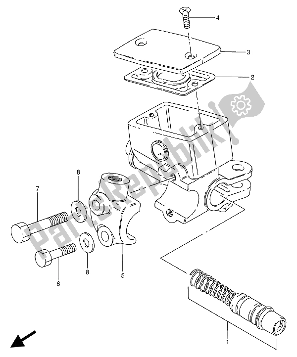 Todas as partes de Cilindro Mestre do Suzuki GN 250 1993