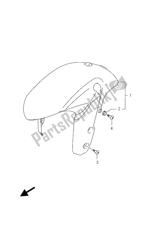 Tutte le parti per il Parafango Anteriore (gsx-r600uf E21) del Suzuki GSX R 600 2012