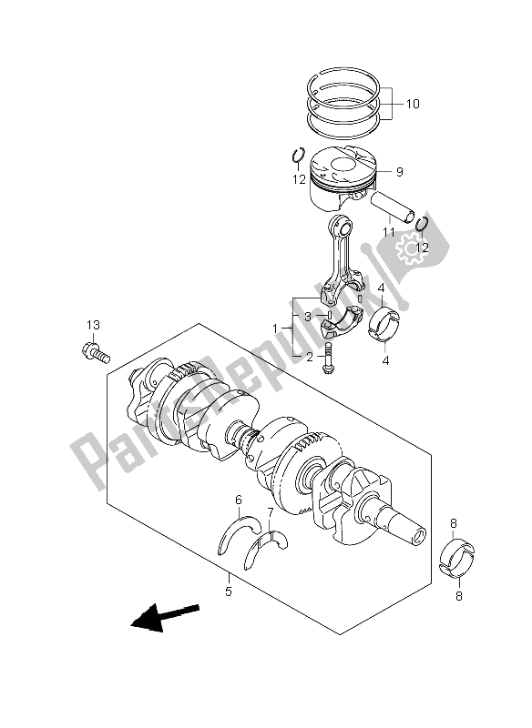 Toutes les pièces pour le Vilebrequin du Suzuki GSF 650 Nsnasa Bandit 2008